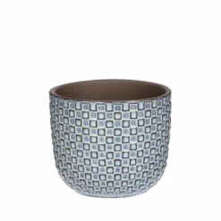 Mica Decorations - Plantenpot-bloempot - Keramiek Blauw - D11 X H9 Cm