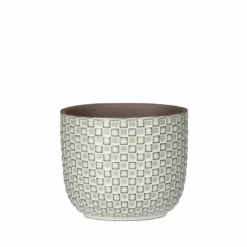 Mica Decorations - Plantenpot-bloempot - Keramiek Wit - D11 X H9 Cm