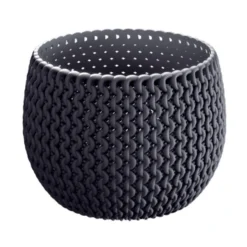 Prosperplast Plantenpot/bloempot - Kunststof - Antraciet - D14,5 X H11 Cm