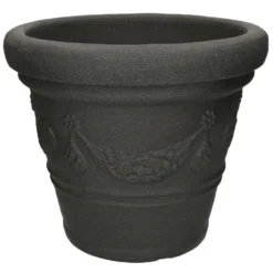 Merkloos Plantenpot - Kunststof - Antraciet - D36 X H30 Cm - 30L