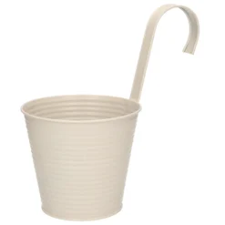 Merkloos Plantenpot Met Ophanghaak - Zink - Taupe - 14 X 12 X 24 Cm