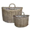 Mica Decorations Marcia Plantenmand Muurhanger - Set Van 2 - Rotan