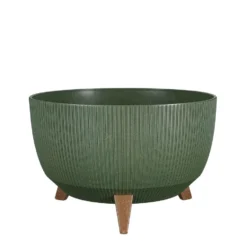 Mica Decorations Doppio Schaal Op Poten - H20,5 X Ø40 Cm - Groen