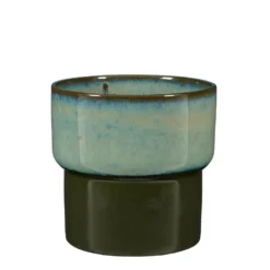 Mica Decorations Aster Bloempot - H20 X Ø22 Cm - Stoneware - Groen