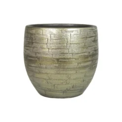 Bela Arte Plantenpot - Keramiek - Goud Glans - D29-H27 Cm