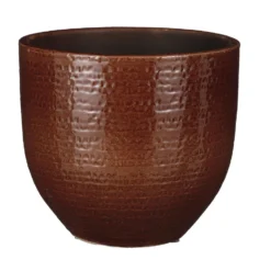 Mica Decorations Plantenpot - Terracotta - Kastanje Bruin - D20/H18cm