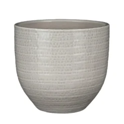 Mica Decorations Plantenpot - Terracotta - Lichtgrijs - D20/H18 Cm