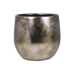 Bela Arte Plantenpot - Keramiek - Goud Glans - D16/H14 Cm