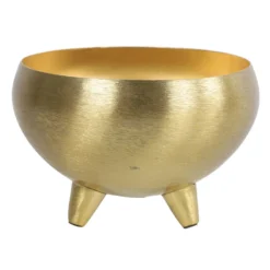 Countryfield Bloemen/plantenpot Vegas - Metaal/nikkel - Goud - D16 X H11.5 Cm