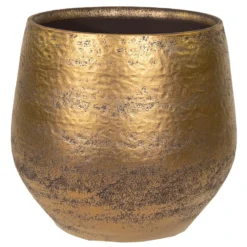 Mega Collections Plantenpot - Keramiek - Goud - D32 X H29 Cm