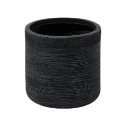 Beliani Plantenbak Voor Buiten SAMOS - Zwart Klei-vezelmengsel