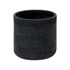 Beliani Plantenbak Voor Buiten SAMOS - Zwart Klei-vezelmengsel