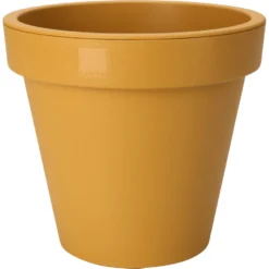 Pro Garden Plantenpot/bloempot - Tuin - Kunststof - Okergeel - D20 Cm