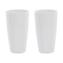 Beliani Plantenbak Voor Buiten TSERIA - Wit Stenenmix