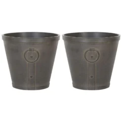 Beliani Plantenbak Voor Buiten VARI - Bruin Klei-vezelmengsel