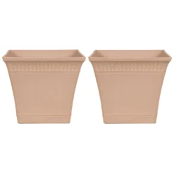 Beliani Plantenbak Voor Buiten PSATHA - Roze Stenenmix, Polyresin