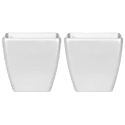 Beliani Plantenbak Voor Buiten ASTRAS - Zilver Stenenmix, Polyresin