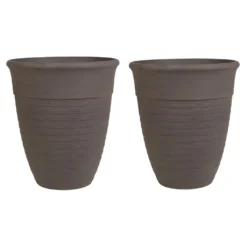 Beliani Plantenbak Voor Buiten KATALIMA - Bruin Stenenmix, Polyresin