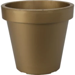 Pro Garden Plantenpot/bloempot - Tuin - Kunststof - Mat Goud - D30 Cm