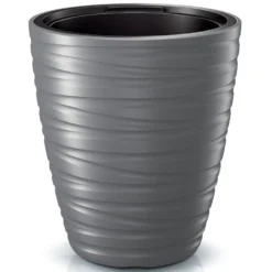 Prosperplast Plantenpot Amazing - Kunststof - Steengrijs - D37 Cm