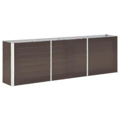 VidaXL Plantenbak Verhoogd 240x40x77 Cm Gegalvaniseerd Staal Bruin