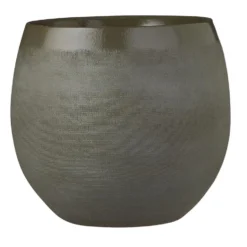 Mica Decorations Bloempot - Donkergroen- Keramiek - 23 X 20 Cm