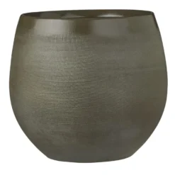 Mica Decorations Bloempot - Donkergroen - Keramiek - 26 X 23 Cm