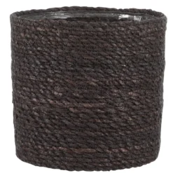 Mica Decorations Plantenmand - Grijs - Rotan - 20 X 20 Cm