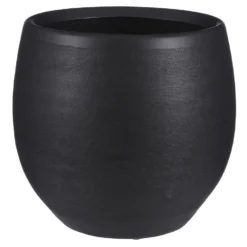 Mica Decorations Bloempot Boule - Mat Zwart - Keramiek - 26 X 23 Cm