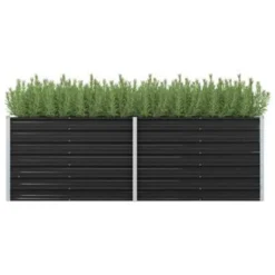VidaXL Plantenbak Verhoogd 240x80x77 Cm Gegalvaniseerd Staal Antraciet