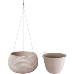 Prosperplast Bloempot Splofy - Taupe - Ophangbaar - Kunststof - 29 Cm