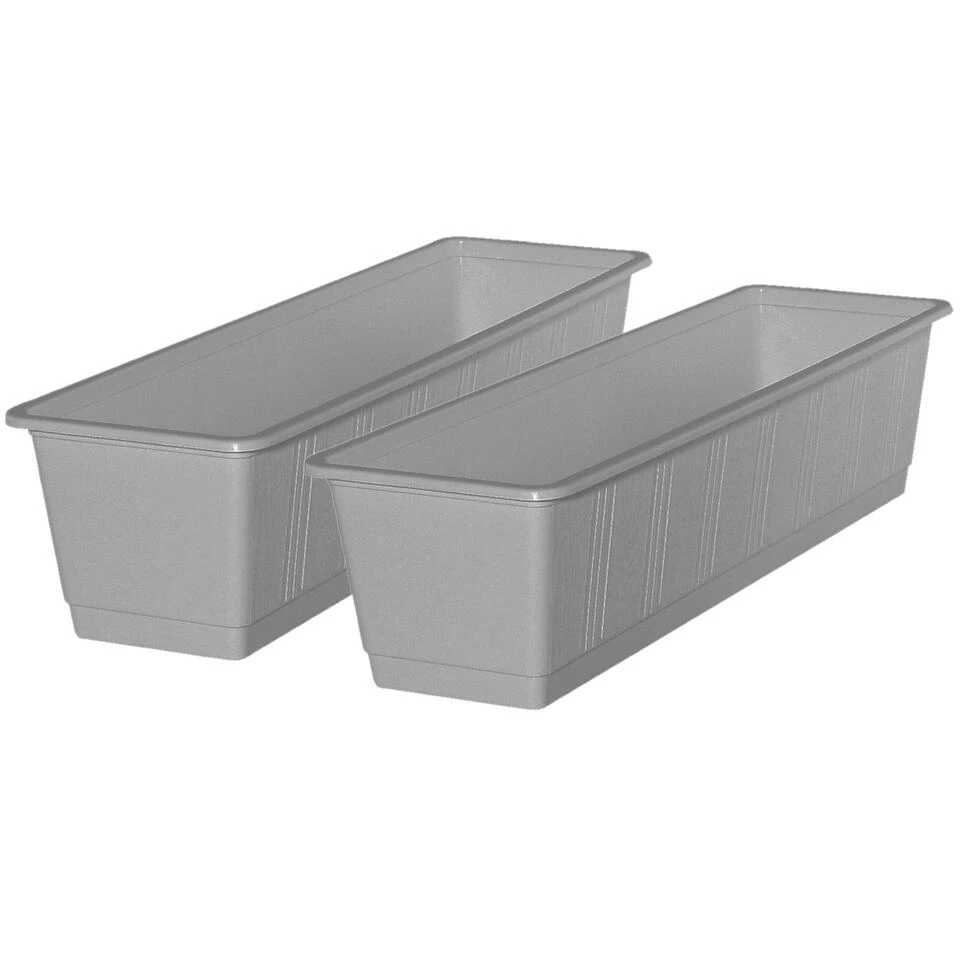 Geli Plantenbak - Lichtgrijs - Rechthoekig - Kunststof - 60 X 17,5 X 14,5 Cm - Afbeelding 2