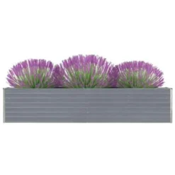 VidaXL Plantenbak Verhoogd 320x40x45 Cm Gegalvaniseerd Staal Grijs