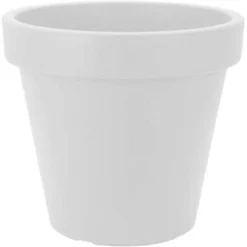 Merkloos Bloempot - Wit - Kunststof - Rond - 30 Cm