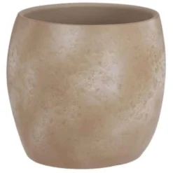 Mica Decorations Bloempot - Creme Stone - Mat - Keramiek - 28 X 26 Cm