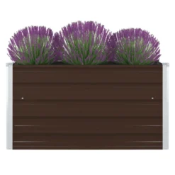 VidaXL Plantenbak Verhoogd 100x100x45 Cm Gegalvaniseerd Staal Bruin