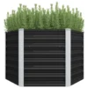 VidaXL Plantenbak Verhoogd 129x129x77cm Gegalvaniseerd Staal Antraciet