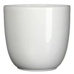 Mica Decorations Bloempot - Wit - Keramiek - Glanzend - 31 X 28 Cm