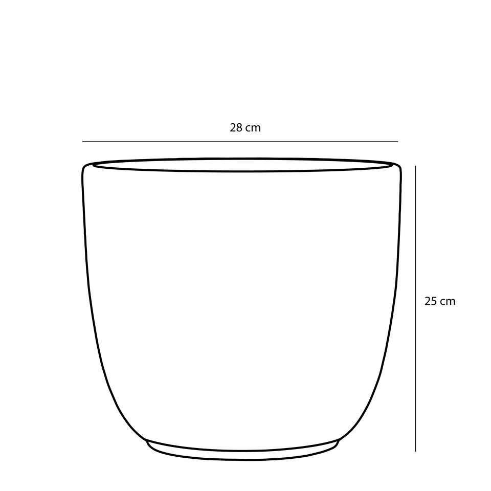 Mica Decorations Tusca Bloempot - H25 X Ø28 Cm - Mat - Wit - Afbeelding 4